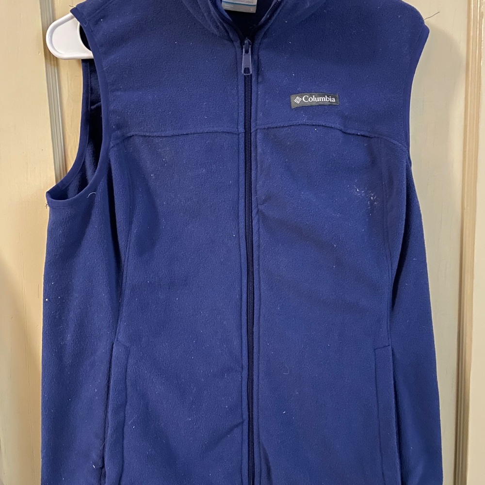 Columbia Blue Zip-Up Fleece Vest